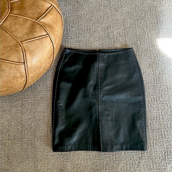 INC / Pencil / Genuine Leather Skirt / 4P - Picture 2 of 7